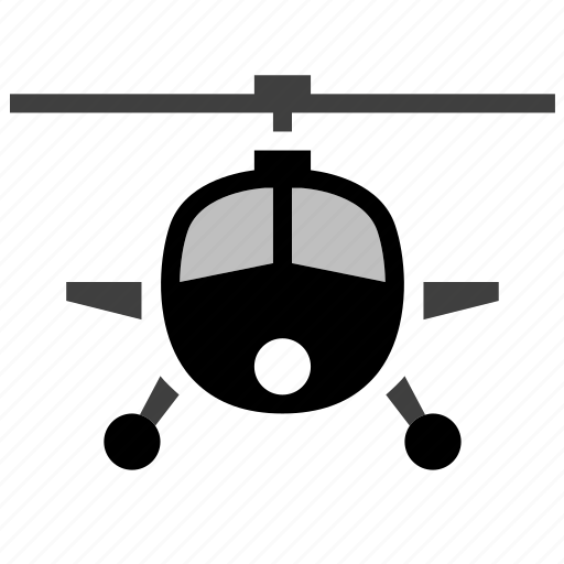Black silhouette of a helicopter on a diagonal striped background.