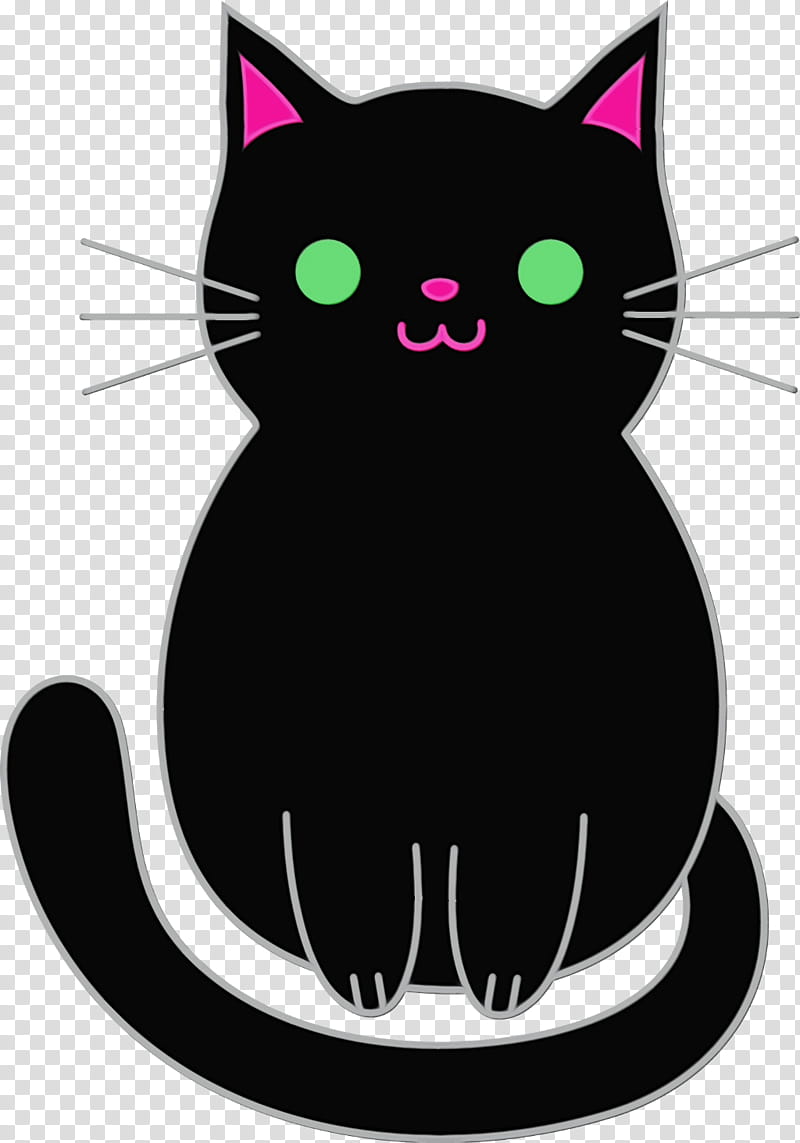 Adorable Black Cat Illustration - Free PNG Download for Creative Projects