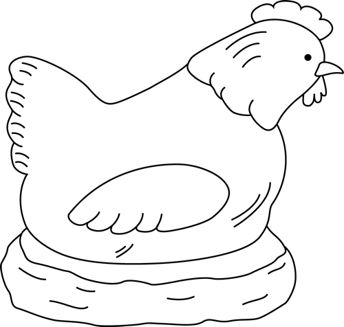 Hen on Nest Coloring Page - Free Printable for Kids