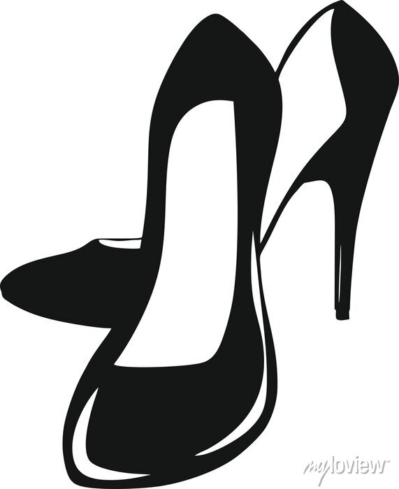 Elegant Black High Heel Shoes - Stylish Silhouette for Fashion & Design