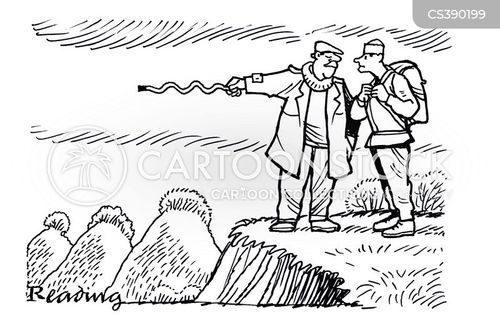 Hiking Cartoon: Misguided Trail Guidance and Outdoor Humor