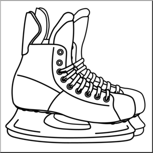 Ice Hockey Skate Illustration - Free Line Art for Sports & Education