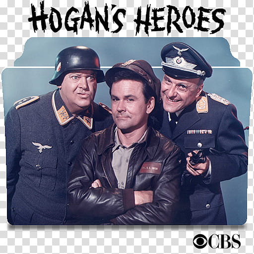 Promotional image for "Hogan's Heroes" TV show featuring three main characters in WWII-era uniforms.