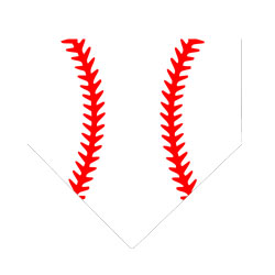 Baseball Home Plate with Stitching Design - Free Vector Graphic