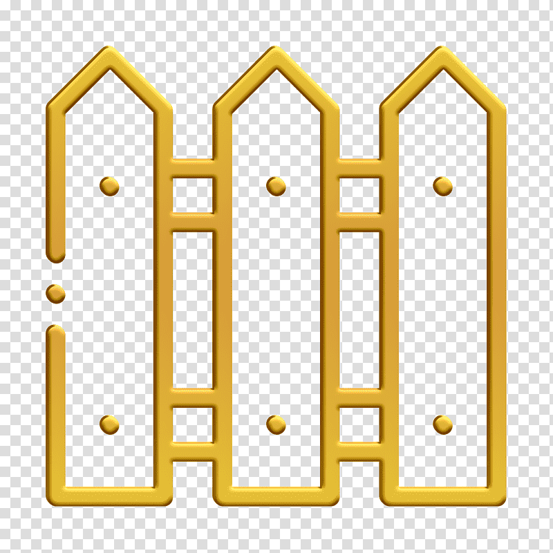 Golden Picket Fence Icon - Premium Vector Graphic for Web & Print