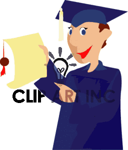 Graduating student in cap and gown holding diploma with lightbulb icon, symbolizing academic achievement and insight.