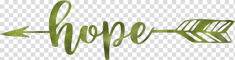 Watercolor green arrow with the word "hope" in cursive script, symbolizing optimism and direction.