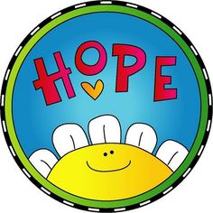 Colorful circular logo with "HOPE" in red letters, a yellow smiling sun, and a blue background.