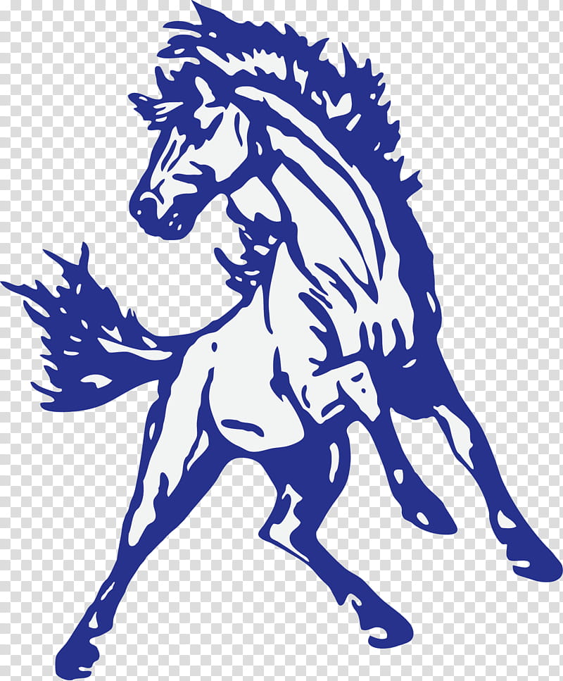 Dynamic Horse Logo - Bold Blue & White Equine Design for Branding