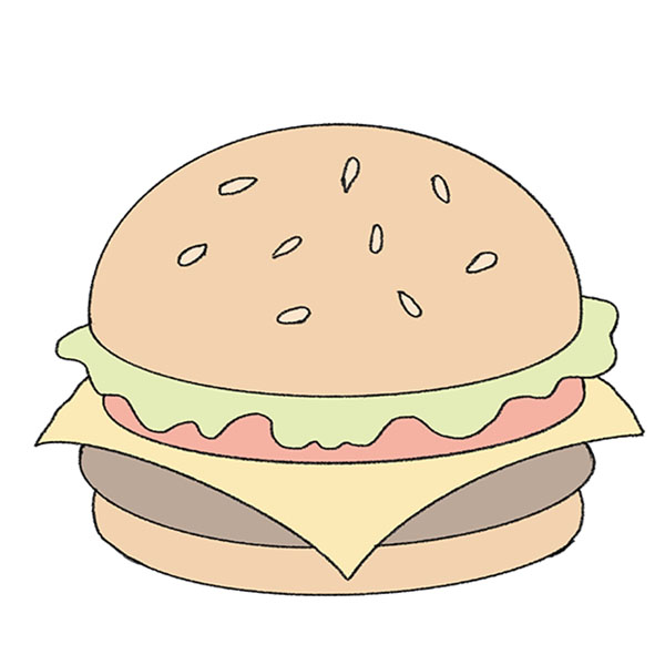 How to Draw a Burger  DrawingNow
