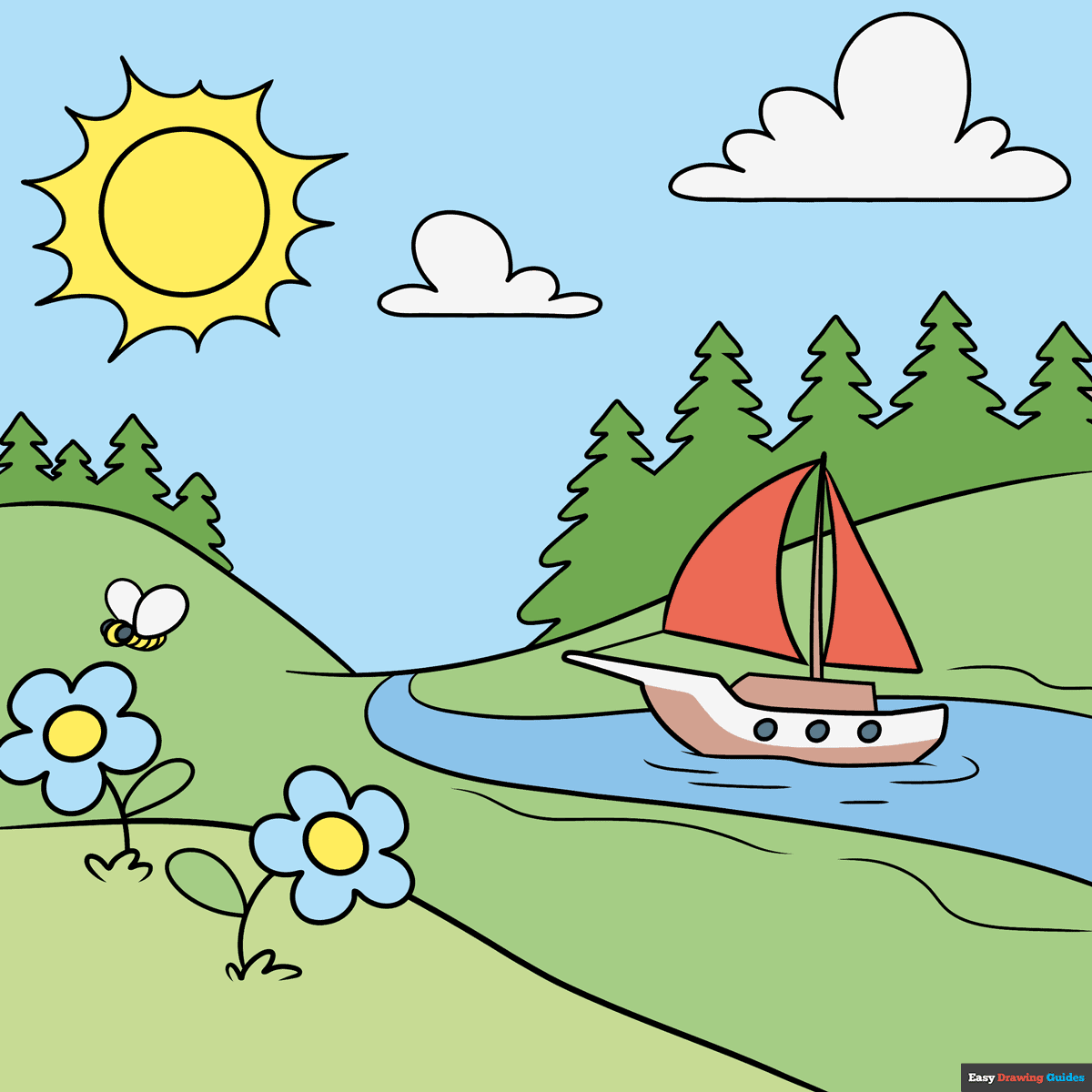 landscape drawings - Clip Art Library
