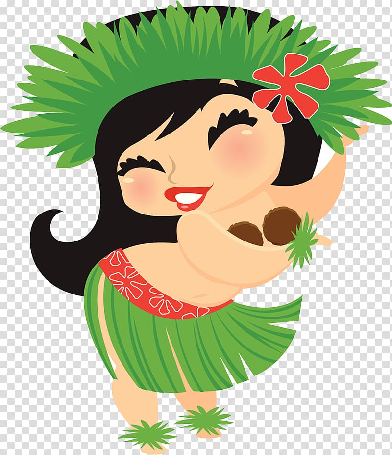 Cute Hula Dancer Illustration - Free PNG Clipart for Hawaiian Themes
