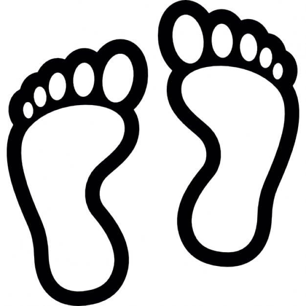 Footprint Icon - Simple Barefoot Outline for Health, Fitness & Child Themes