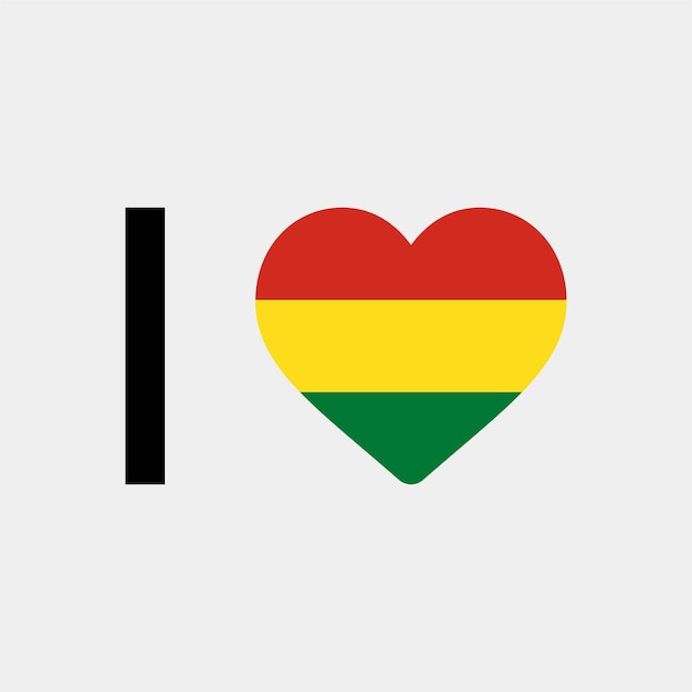 I Love Bolivia - Patriotic Heart Flag Design