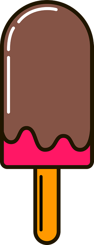 Chocolate-Covered Popsicle Illustration | Sweet Treat Clipart