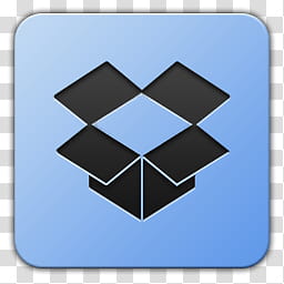 Dropbox logo icon - black open box on light blue gradient background.