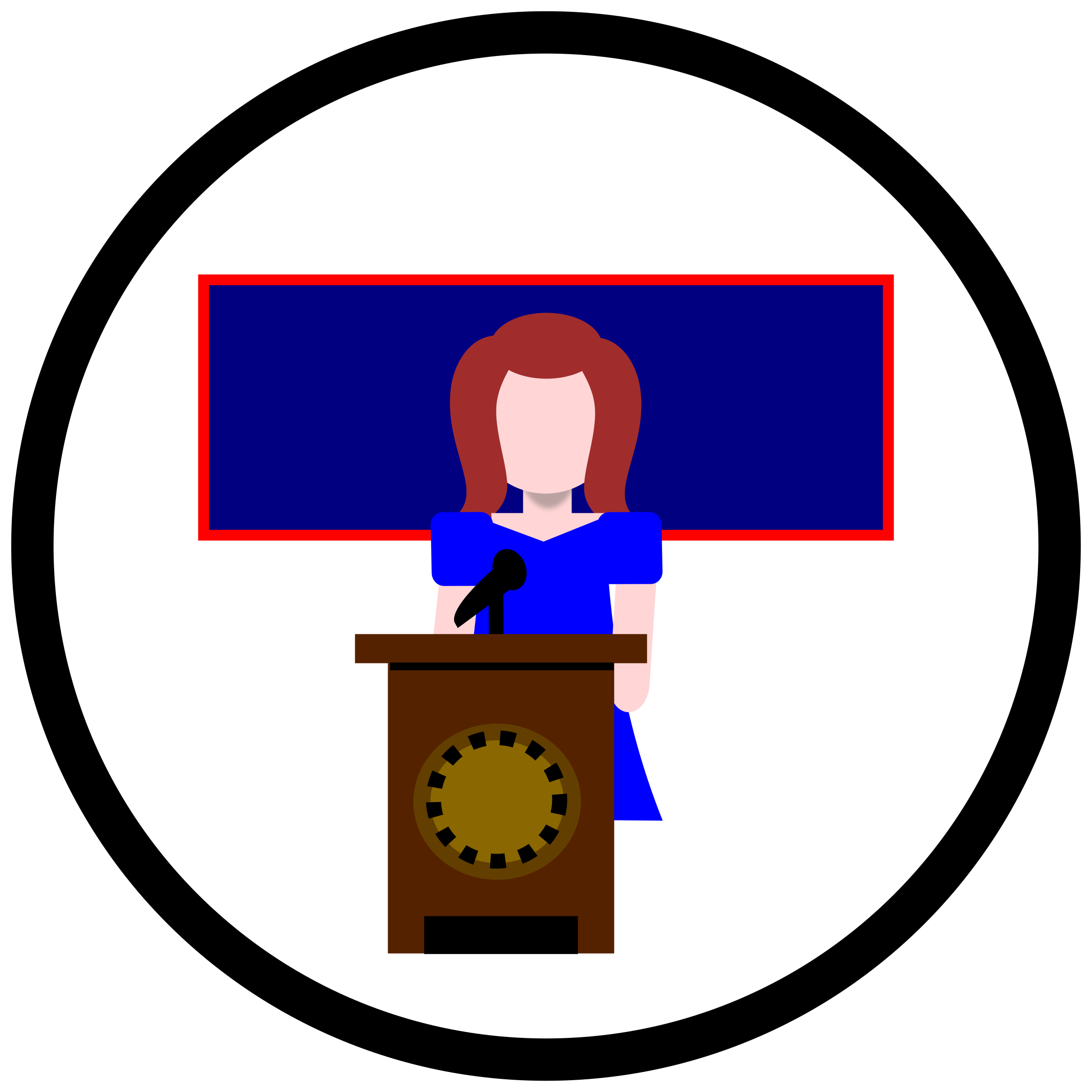 Public Speaking Illustration - Speaker at Podium with Microphone