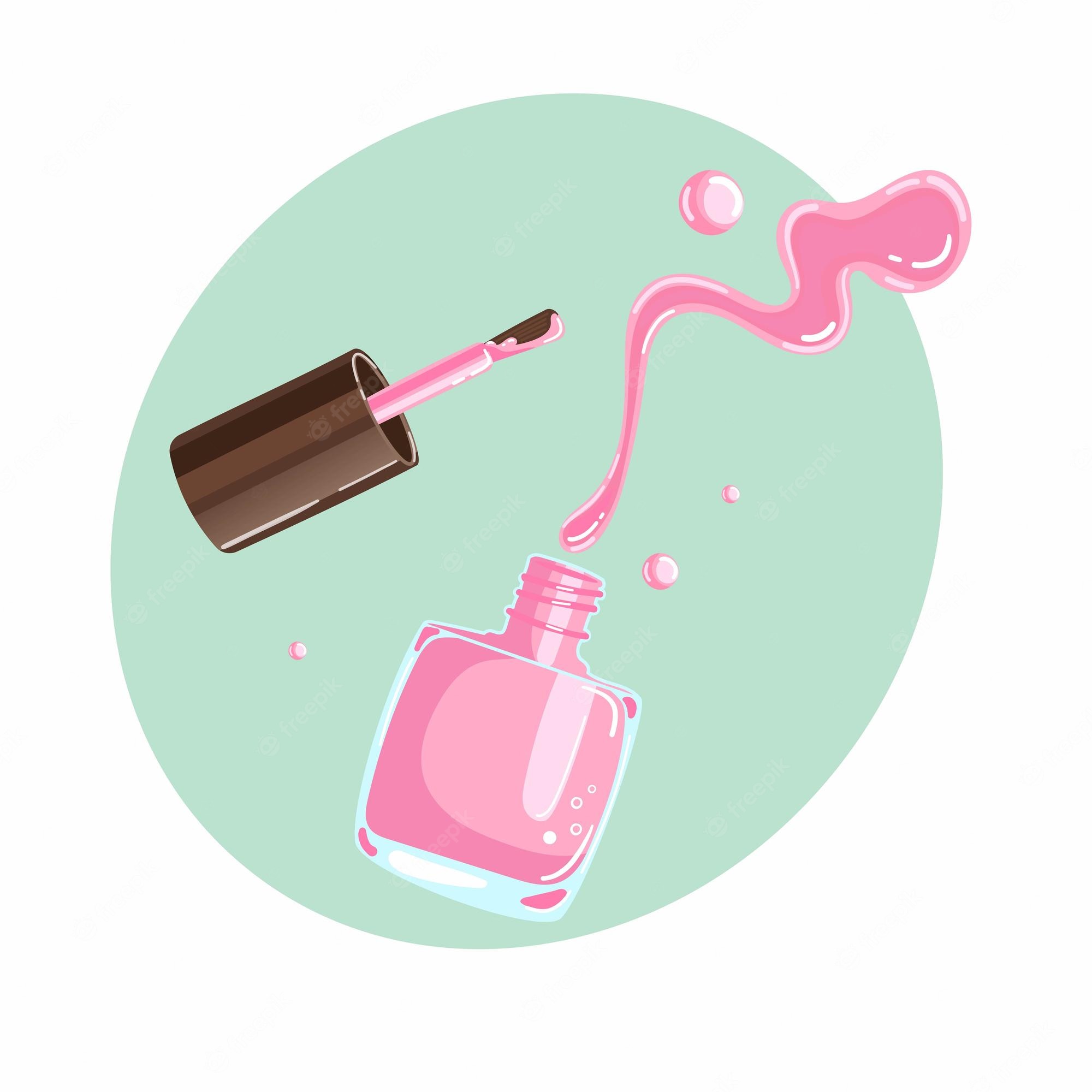 Nail polish. Bottle with pink brush sketch. Product for beauty salon and  female glamour. Minimal doodle illustration isolated on white. Outline art  24390514 Vector Art at Vecteezy