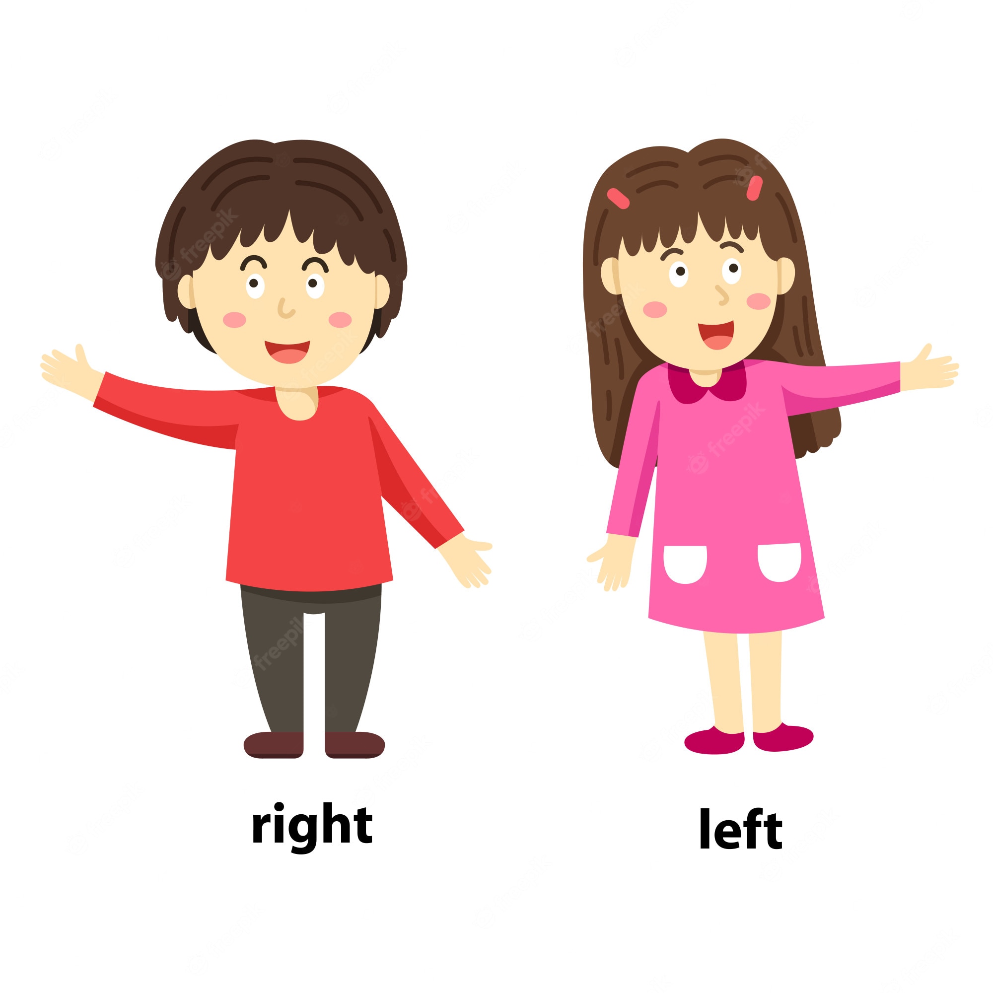 Learn Left And Right Directions With Kids Illustration 3418536 