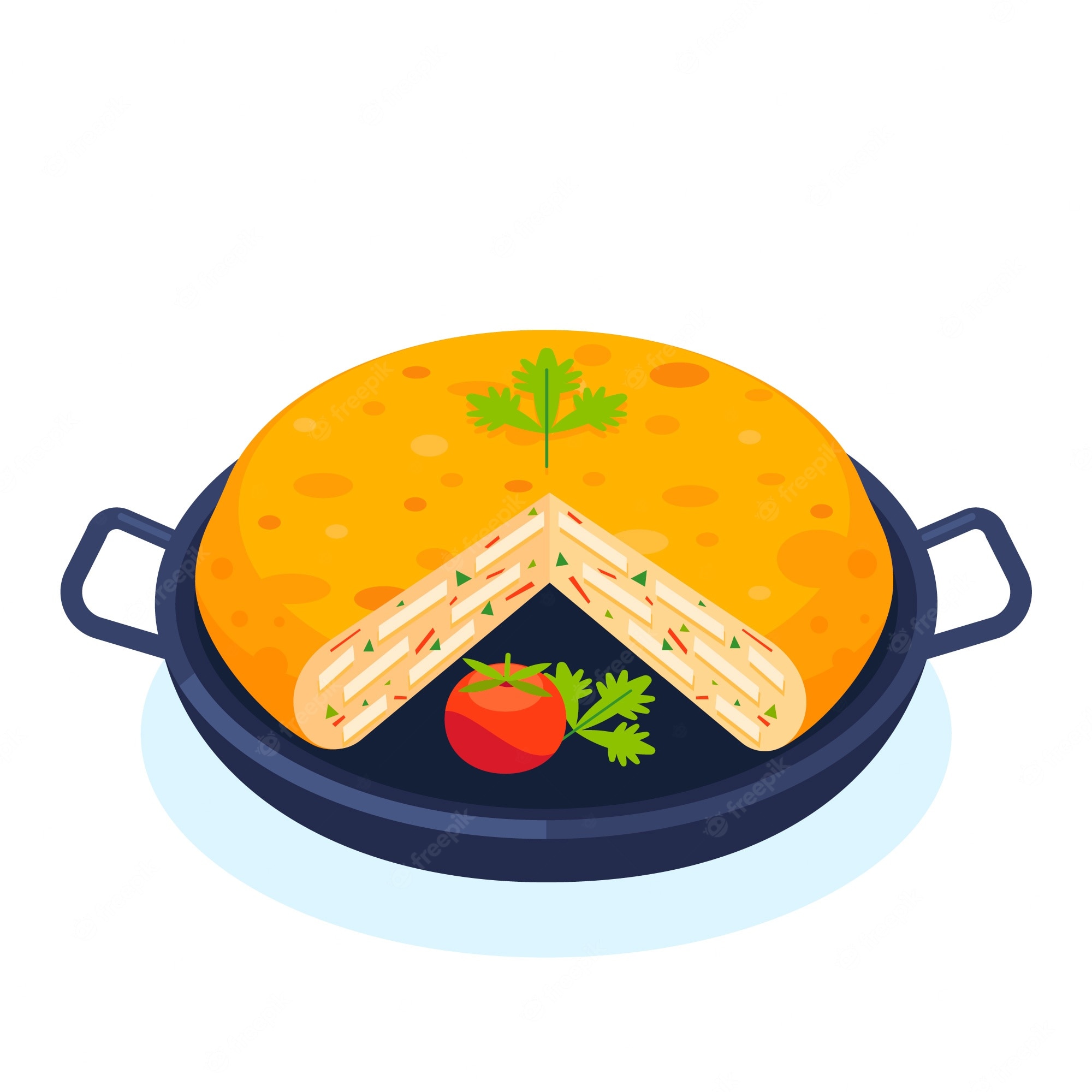 Premium Vector | Tortilla espanola spanish omelette with potatoes ...