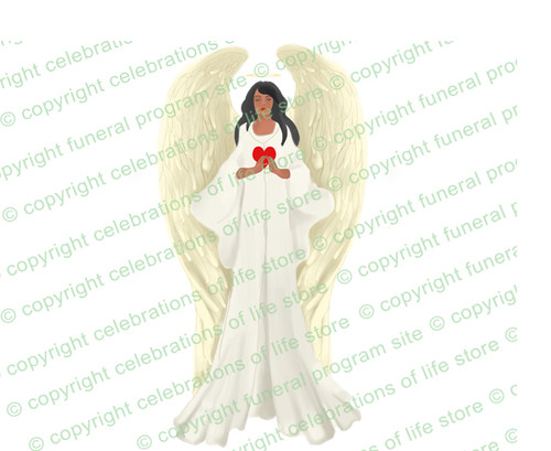 Angel Holding Heart - Memorial & Funeral Tribute Image