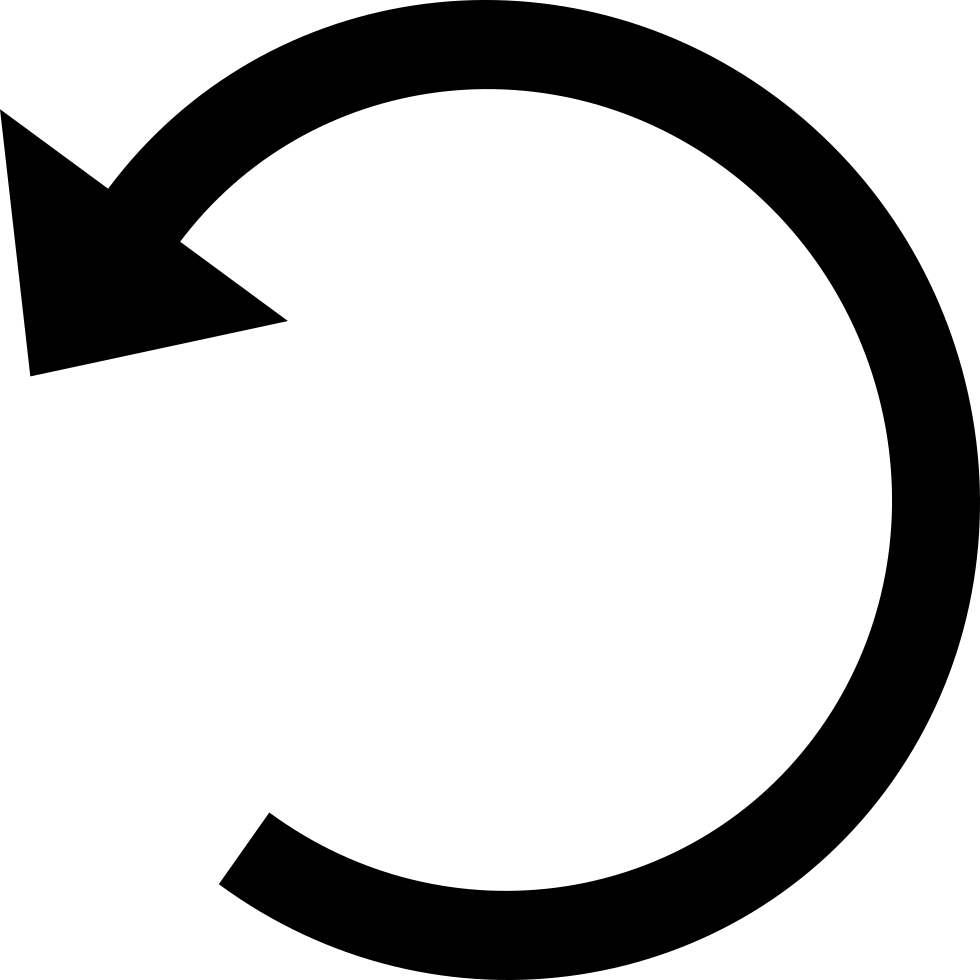 Black counterclockwise circular arrow icon indicating refresh, reload, or undo action.