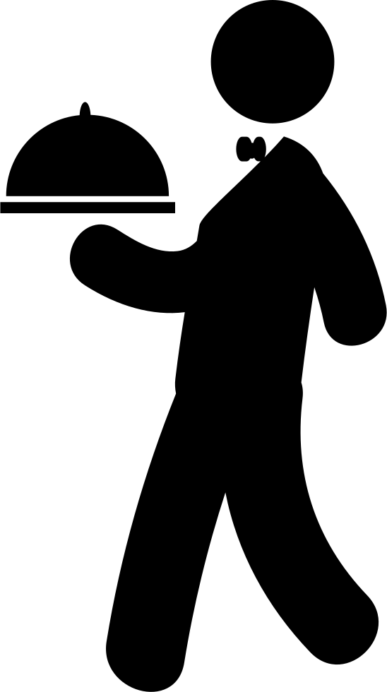 Professional Waiter Icon - Restaurant Service Symbol