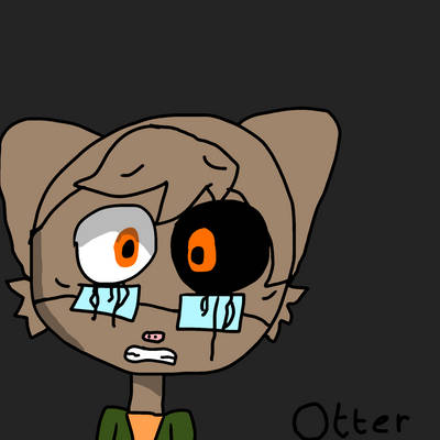 Distressed Otter Cartoon - Emotional Digital Art Illustration