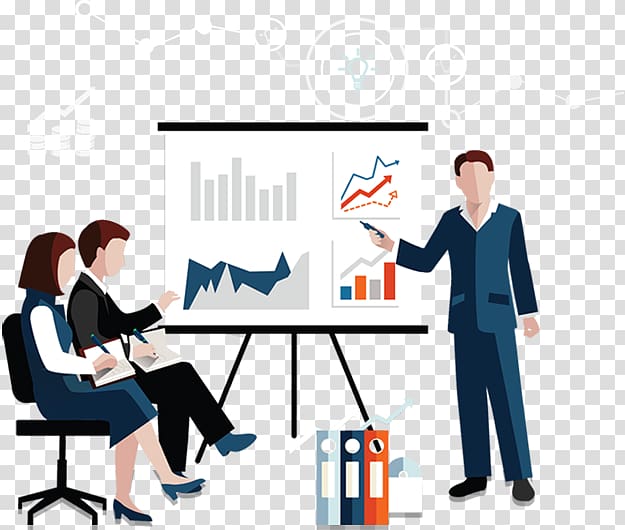 Business team presenting data charts on a whiteboard during a meeting.