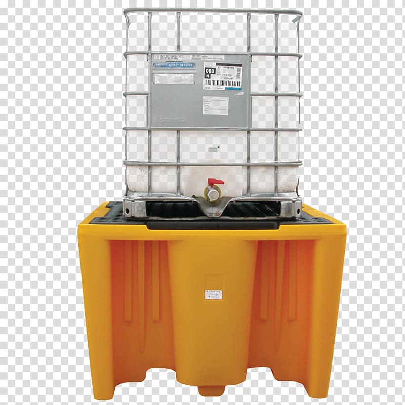 Spill Containment Pallet with IBC Tote - Industrial Fluid Storage & Safety Solution