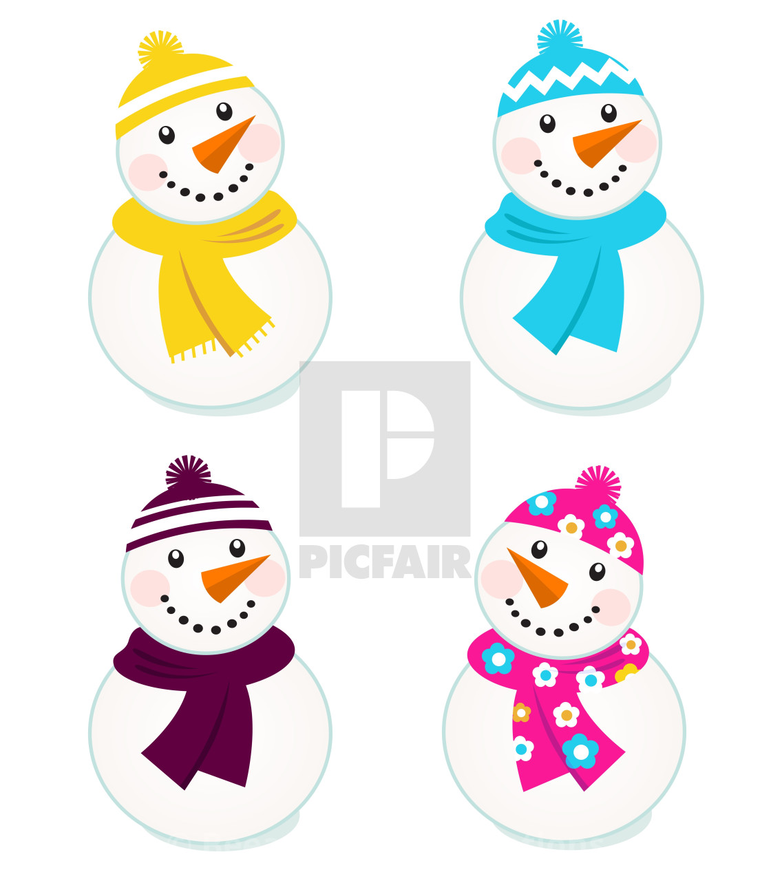 Simple Snowman  Great PowerPoint ClipArt for Presentations - Clip