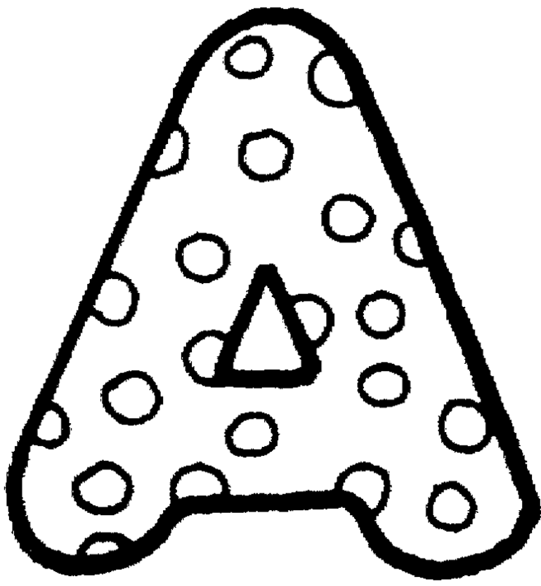 Decorative Letter A Clipart - Polka Dot Alphabet Design for Kids & Education