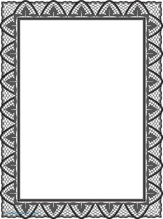 Elegant black-and-white ornate lace border frame with scalloped edges and mesh pattern, ideal for certificates or vintage designs.
