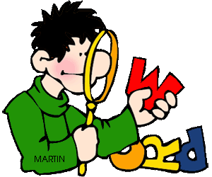 A cartoon boy named Martin examines colorful 3D letters with a magnifying glass, symbolizing early literacy and phonics learning.