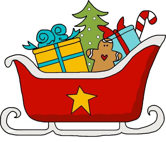 Christmas Sleigh Cartoon Colored Clipart 10789051 Vector Art at - Clip ...