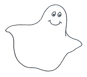 happy ghost outline