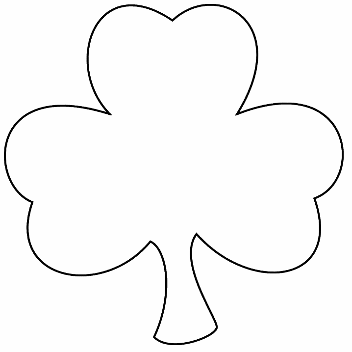 Simple black outline of a three-leaf clover or shamrock on white background.