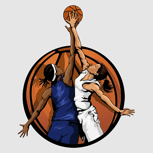 Women’s Basketball Action - Dynamic Rebound Illustration