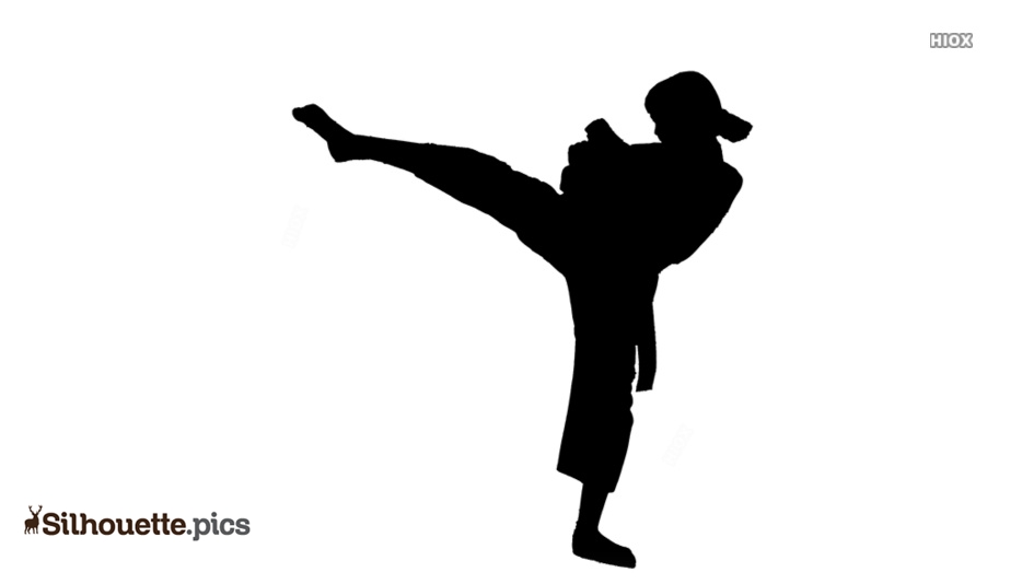 Martial Arts High Kick Silhouette - Free Vector Clipart