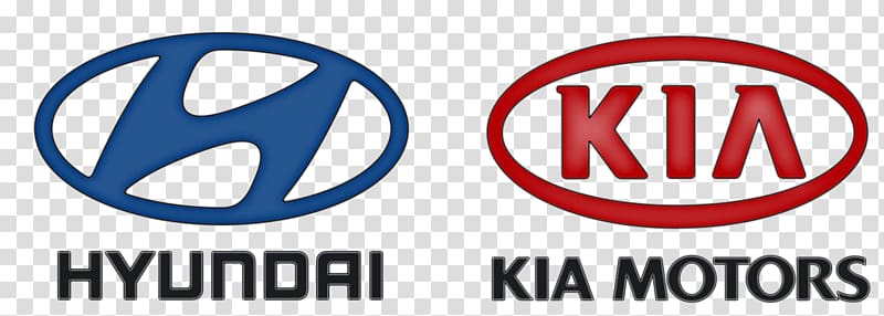 Hyundai and Kia Motors logos side by side on transparent background