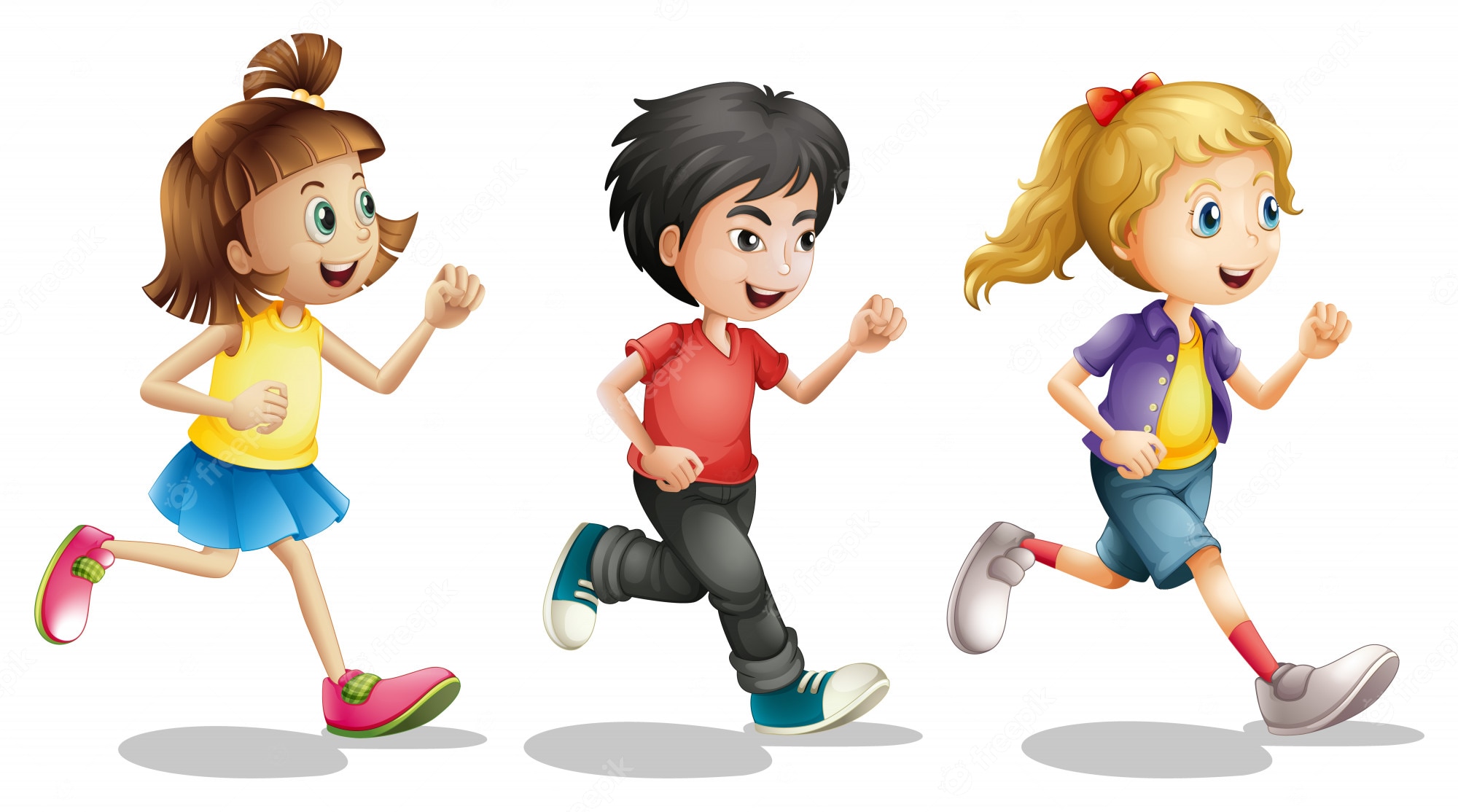 Happy Kids Running Marathon Together In The Park Royalty Free SVG ...