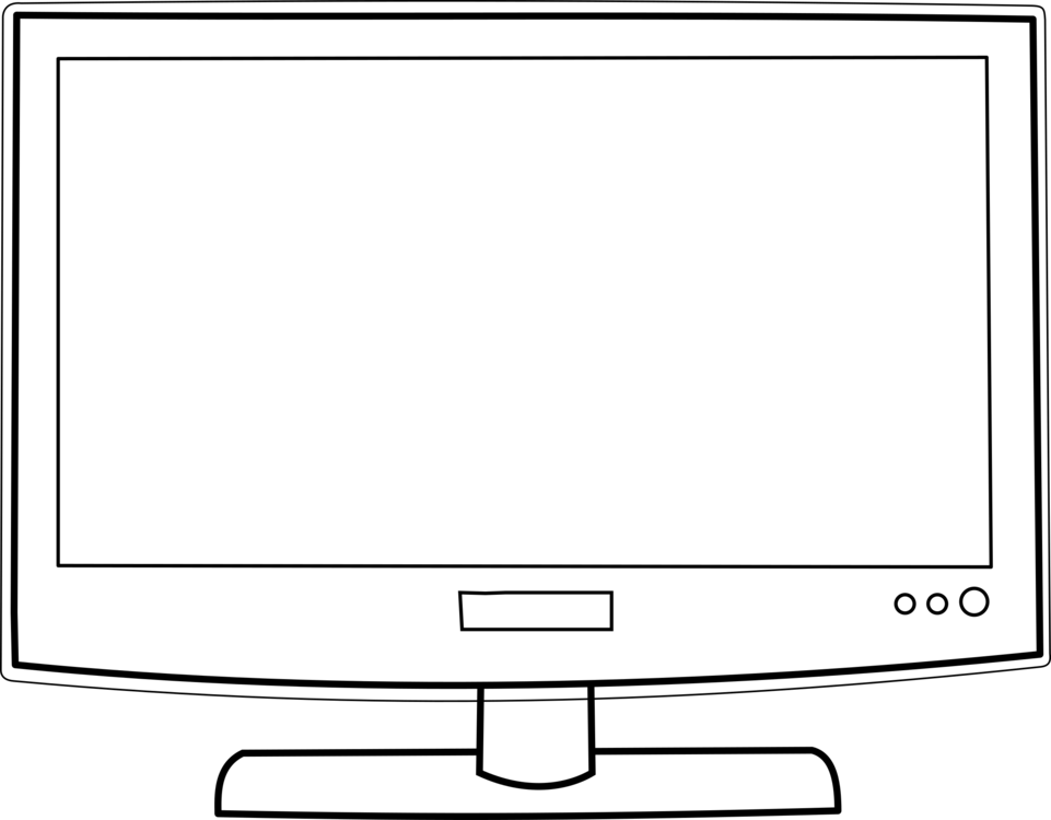 Simple line drawing of a modern flat-screen computer monitor with stand and control buttons.