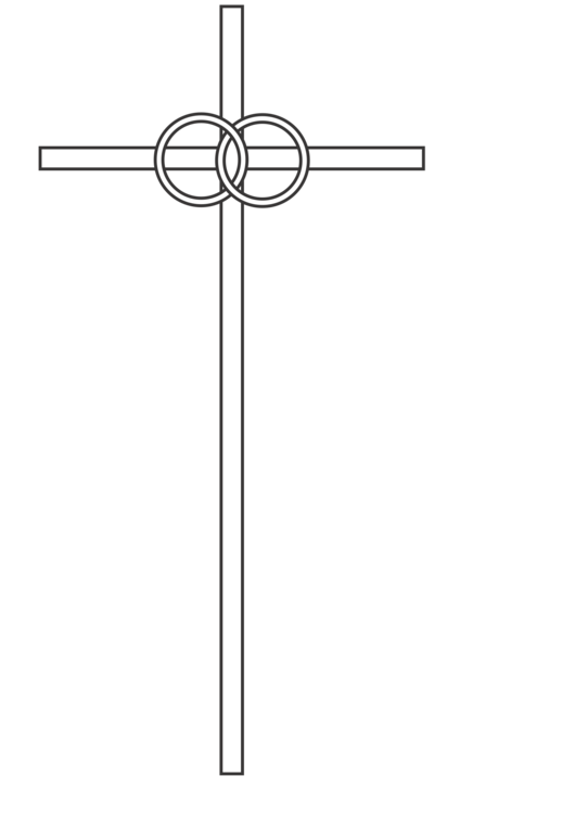 Symbol of Christian Marriage - Cross with Interlocked Rings