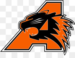 Orange and black stylized letter 'A' with a fierce animal head, likely a panther or tiger, integrated into the design.