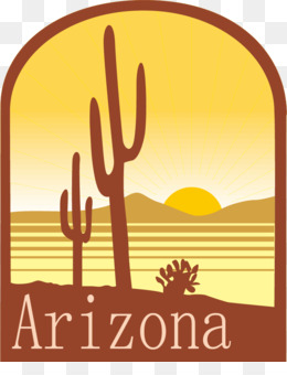 Arizona desert sunset with saguaro cacti and mountain silhouette under golden sky.