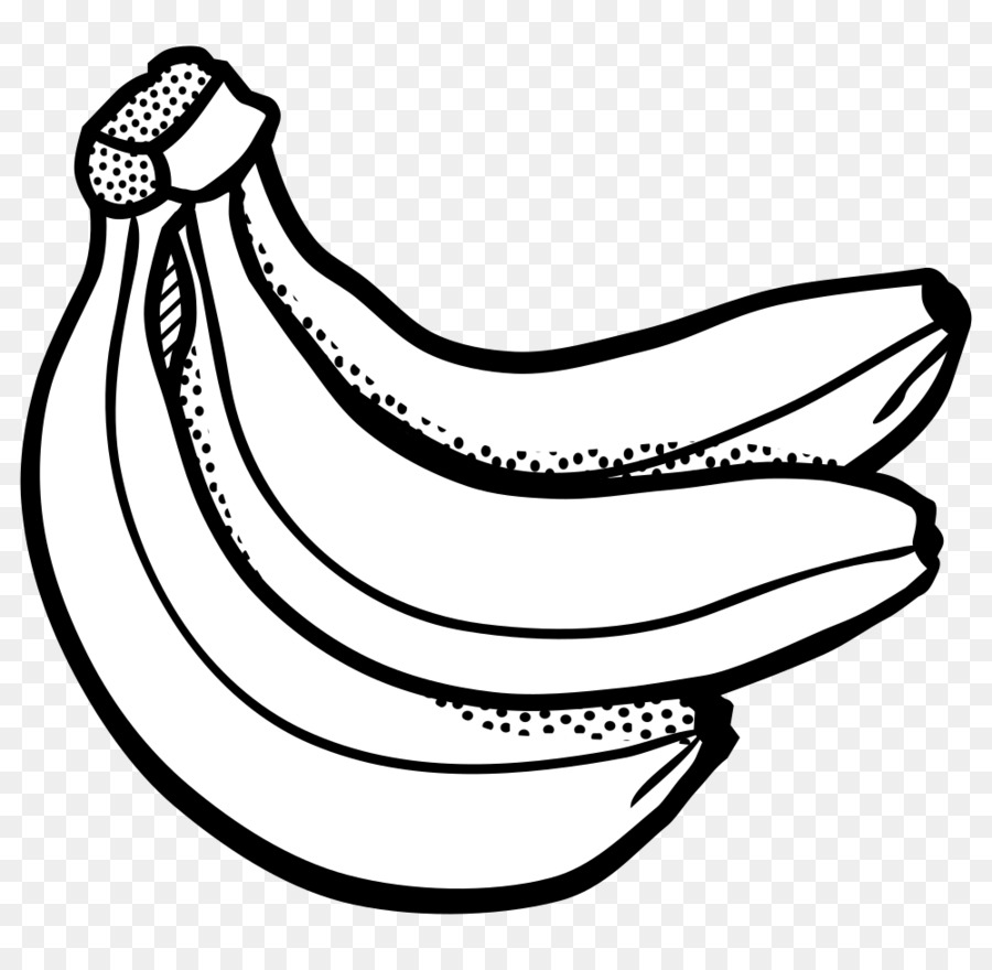 Banana Clipart - Free Black & White Illustration for Coloring or Design