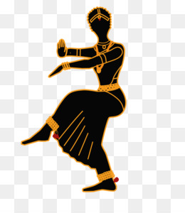 Silhouette of a classical Indian dancer in mid-pose, adorned with traditional jewelry and attire, performing Bharatanatyam.