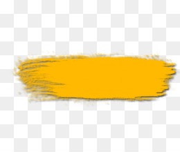 A vibrant yellow paint stroke with soft, textured edges on a transparent background.