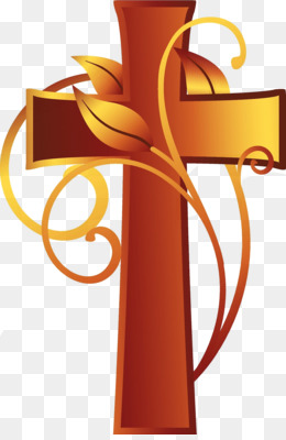 Ornate Christian Cross with Golden Leaves - Religious Symbolism & Design