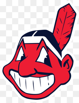 Cleveland Indians Chief Wahoo logo-a red cartoon mascot with feather headdress and wide grin.